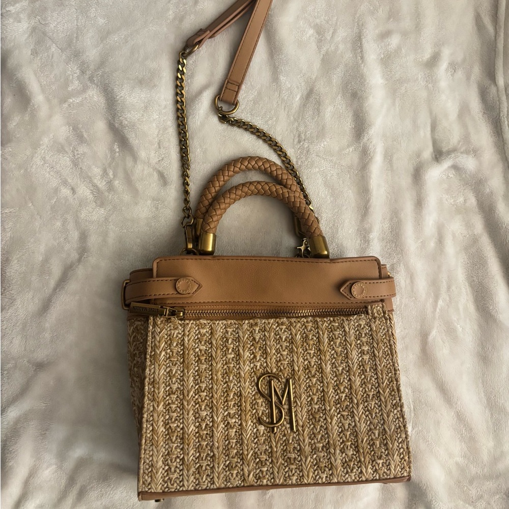 Steve Madden Tan Woven Crossbody Bag